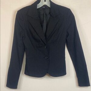 Sele Black Pinstripe Juniors Y2K Style Blazer Jacket, Size 5/6